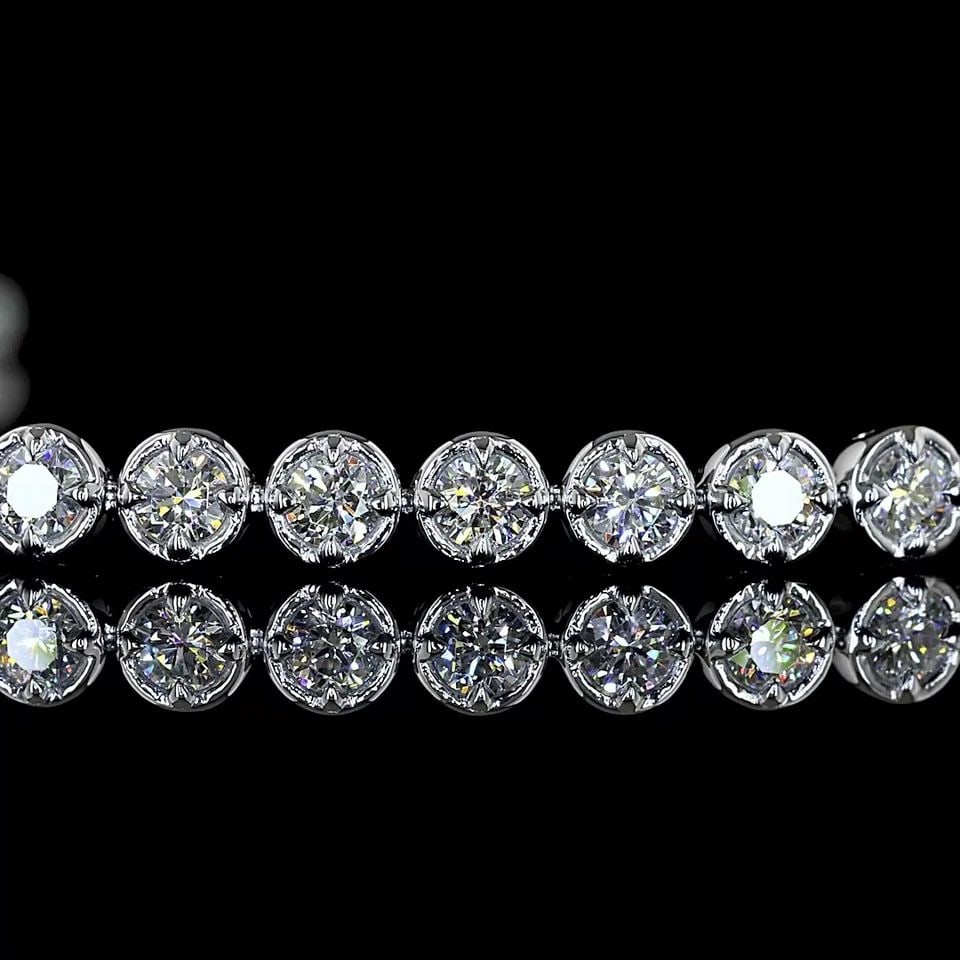 LAB-GROWN 1.82 CARAT ROUND E-F-VS+ DIAMOND 14K WHITE GOLD TENNIS BRACELET: LAB-GROWN 1.82 CARAT ROUND E-F-VS+ DIAMOND 14K WHITE GOLD TENNIS BRACELET Title: High-quality Brand-New Echo Friendly Elegant Lab-Grown 1.82 Carat Round E-F-VS+ Diamond 14K White Gold Tennis Bracelet 