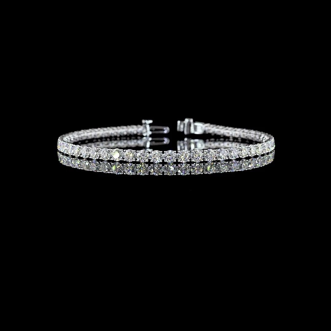 LAB-GROWN 7.48 CARAT ROUND E-F-VS2 DIAMOND 14K WHITE GOLD TENNIS BRACELET: LAB-GROWN 7.48 CARAT ROUND E-F-VS2 DIAMOND 14K WHITE GOLD TENNIS BRACELET Title: High-quality Brand-New Echo Friendly Elegant Lab-Grown 7.48 Carat Round E-F-VS2 Diamond 14K White Gold Tennis Bracelet 