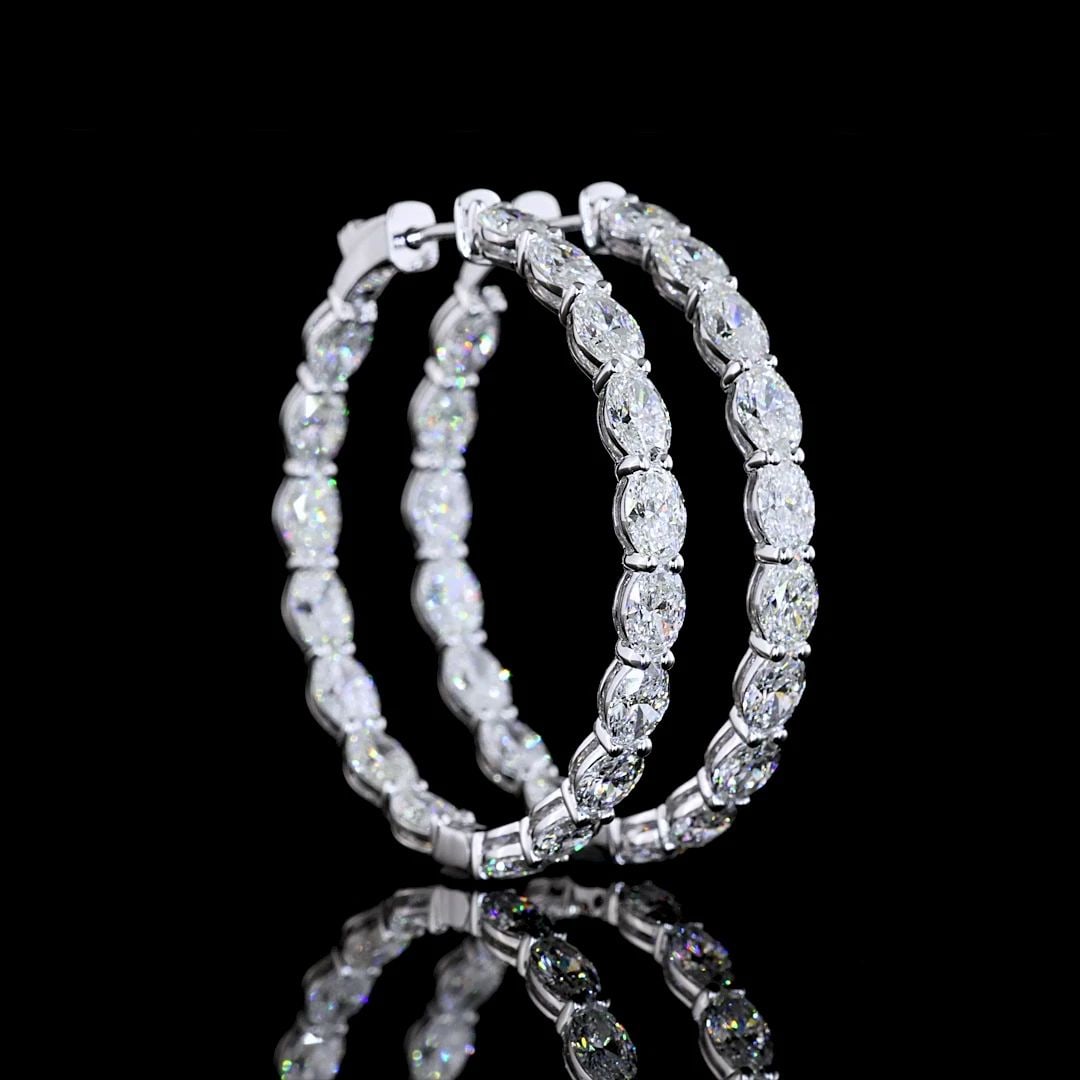 LAB-GROWN 7.72 CARAT OVAL E-F-VS DIAMOND 14K WHITE GOLD HOOPS EARRINGS: LAB-GROWN 7.72 CARAT OVAL E-F-VS DIAMOND 14K WHITE GOLD HOOPS EARRINGS LAB-GROWN 7.72 CARAT OVAL E-F-VS DIAMOND 14K WHITE GOLD HOOPS EARRINGS PRODUCT DESCRIPTION Title: High-quality Brand-New Echo Fri