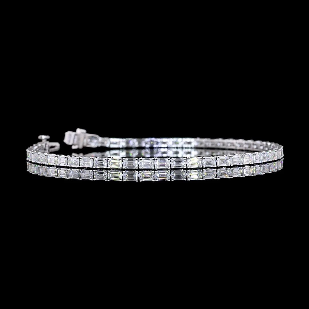 LAB-GROWN 4.95 CARAT EMERALD E-VS DIAMOND 14K WHITE GOLD TENNIS BRACELET: LAB-GROWN 4.95 CARAT EMERALD E-VS DIAMOND 14K WHITE GOLD TENNIS BRACELET Title: High-quality Brand-New Echo Friendly Elegant Lab-Grown 4.95 Carat Emerald E-VS Diamond 14K White Gold Tennis Bracelet Vi