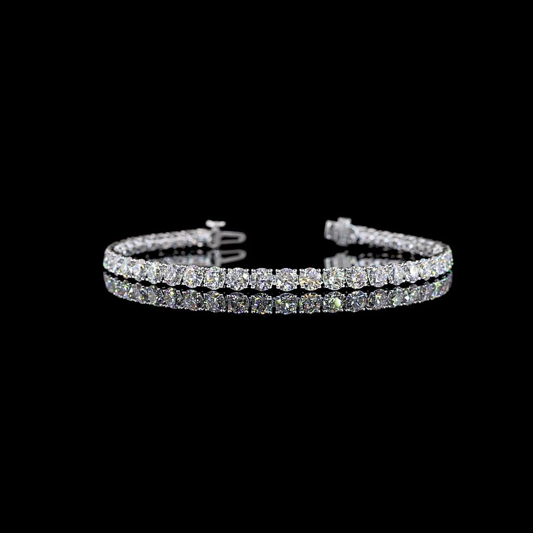 LAB-GROWN 8.26 CARAT ROUND E-F-VS2 DIAMOND 14K WHITE GOLD TENNIS BRACELET: LAB-GROWN 8.26 CARAT ROUND E-F-VS2 DIAMOND 14K WHITE GOLD TENNIS BRACELET Title: High-quality Brand-New Echo Friendly Elegant Lab-Grown 8.26 Carat Round E-F-VS2 Diamond 14K White Gold Tennis Bracelet 