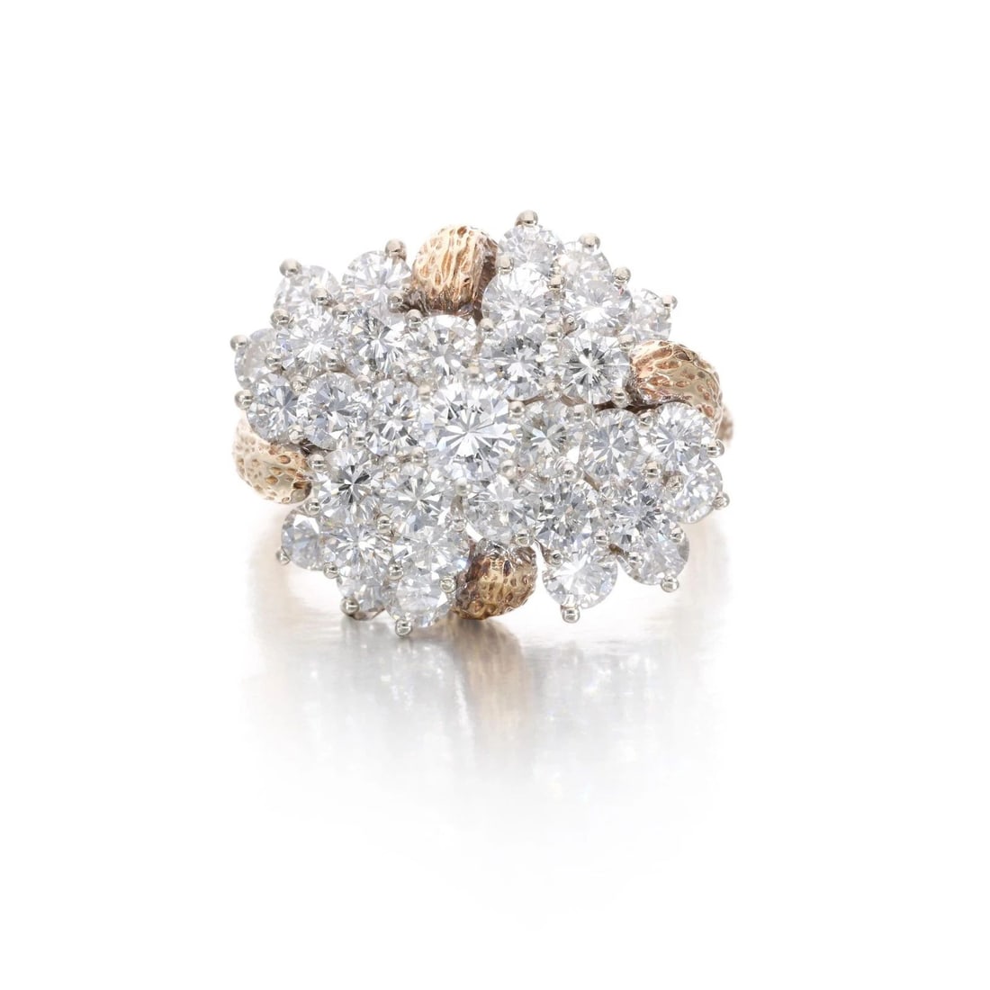 4.01 CARAT ROUND BRILLIANT H-I SI2 DIAMOND 14 KARAT YELLOW GOLD COCKTAIL RING (1 of 2)