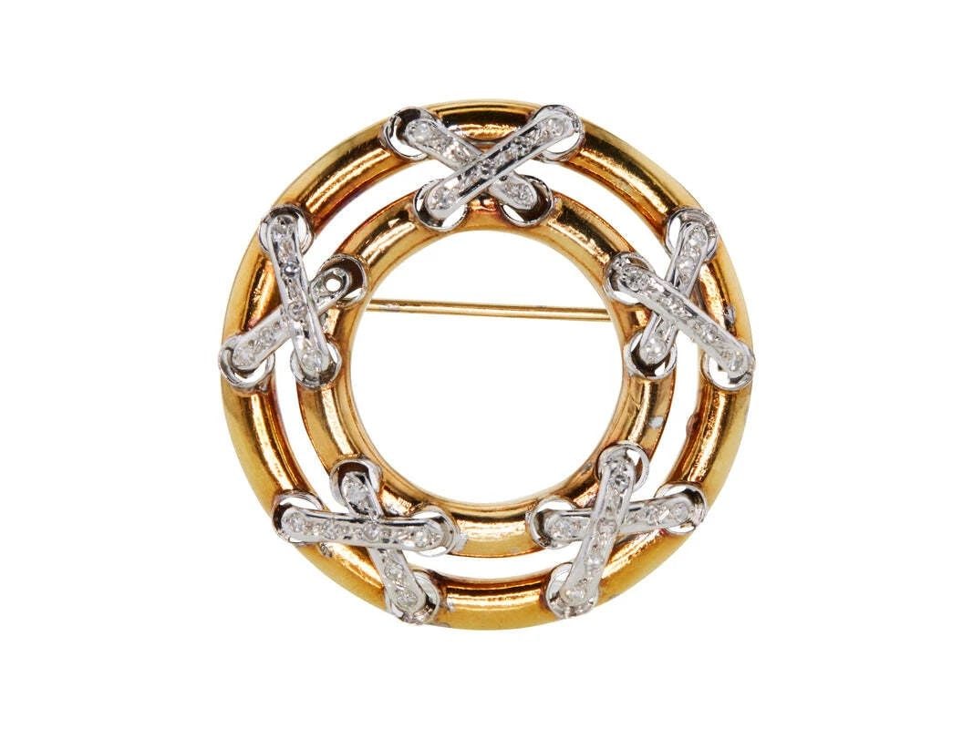 1.00 CARAT ROUND H-I1 DIAMOND 18K GOLD PIN (1 of 1)
