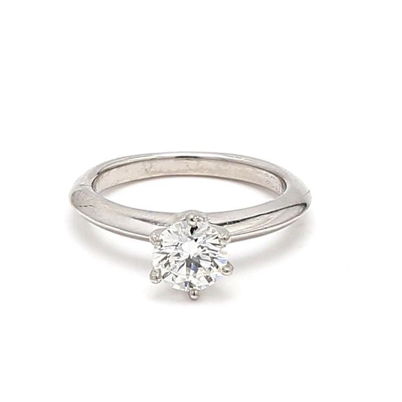 TIFFANY AND CO 0.60 CARAT ROUND BRILLIANT DIAMOND PLATINUM ENGAGEMENT RING (1 of 1)