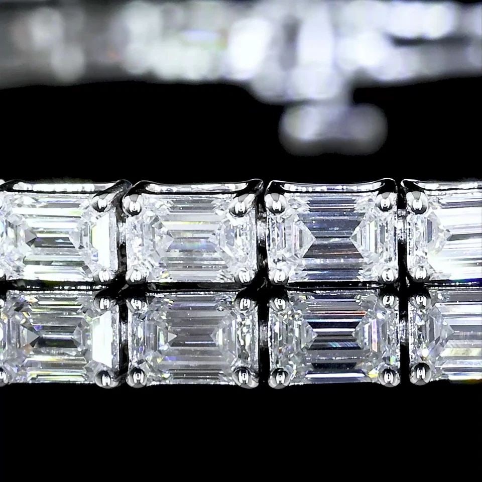 LAB-GROWN 5 CARAT EMERALD E-VS1 DIAMOND 14K WHITE GOLD TENNIS BRACELET: LAB-GROWN 5 CARAT EMERALD E-VS1 DIAMOND 14K WHITE GOLD TENNIS BRACELET LAB-GROWN 5 CARAT EMERALD E-VS1 DIAMOND 14K WHITE GOLD TENNIS BRACELET Title: High-quality Brand-New Echo Friendly Elegant Lab-Gr
