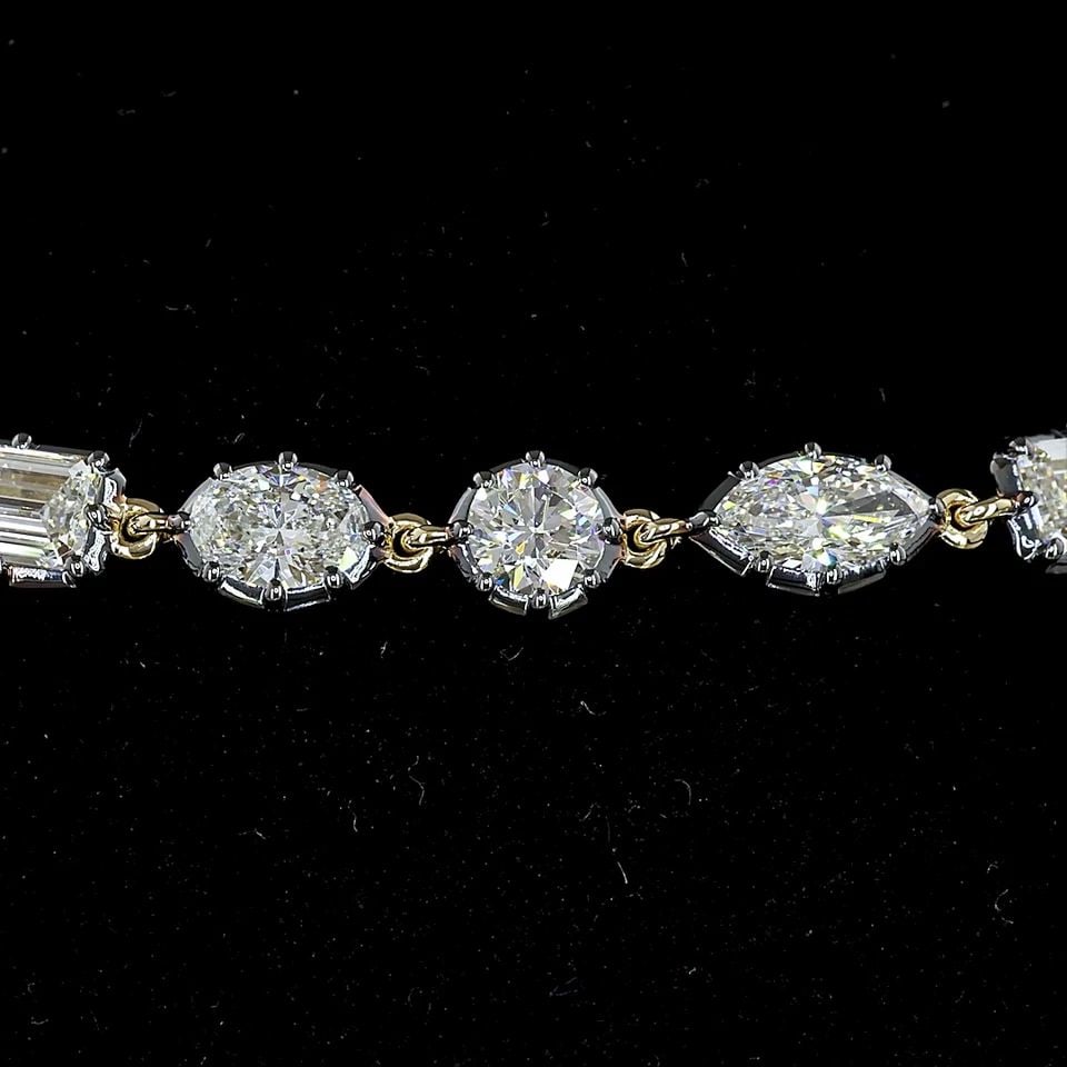 LAB-GROWN 5.28 CARAT MIX E-F-VS1 DIAMOND 14K YELLOW GOLD STATION BRACELET: LAB-GROWN 5.28 CARAT MIX E-F-VS1 DIAMOND 14K YELLOW GOLD STATION BRACELET Title: High-quality Brand-New Echo Friendly Elegant Lab-Grown 5.28 Carat MIX E-F-VS1 Diamond 14K Yellow Gold Station Bracelet 