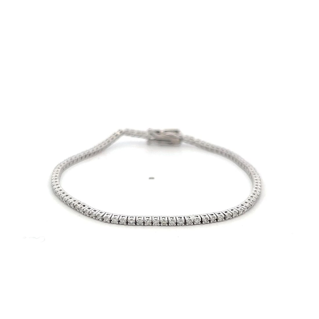 VINTAGE 14K WHITE GOLD TENNIS BRACELET WITH 0.9 CARAT ROUND H VS DIAMONDS (1 of 2)