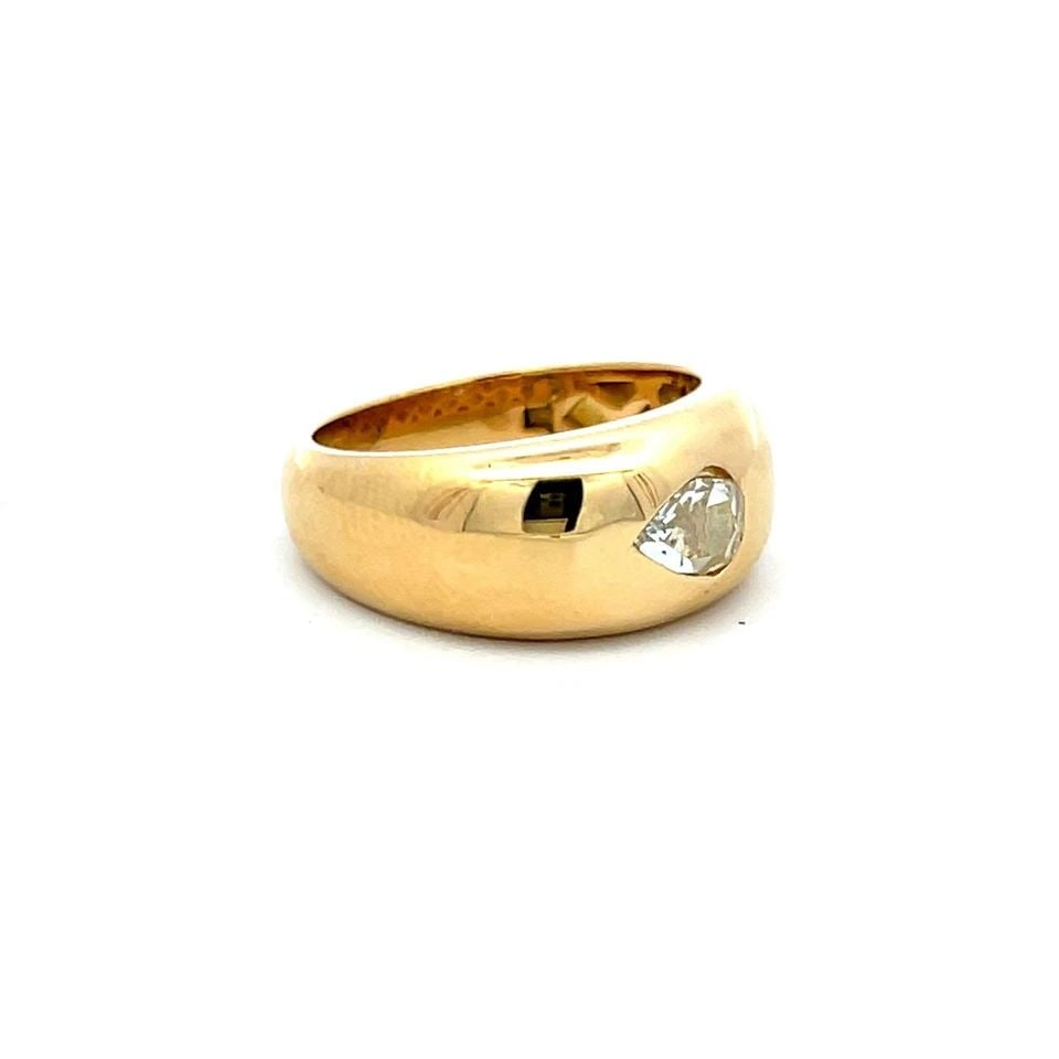 18K YELLOW GOLD ENGAGEMENT RING WITH 0.46 CARAT ROSE CUT DIAMOND SIZE 6.5 (1 of 1)