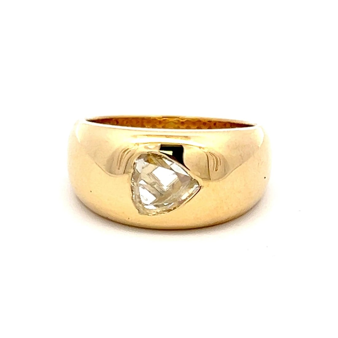 0.96 CARAT ROSE CUT DIAMOND 18K YELLOW GOLD ENGAGEMENT RING (1 of 1)