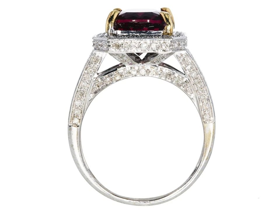 5.00 CARAT TOURMALINE 0.80 CARAT DIAMOND 18K WG GEMS STONE RING: 5.00 CARAT TOURMALINE 0.80 CARAT DIAMOND 18K WG GEMS STONE RING 5.00 Carat Tourmaline 0.80 Carat Diamond 18 Karat White Gold Gems Stone Ring 18k 5 Carat TURM Engagement Ring Details Department Unisex 