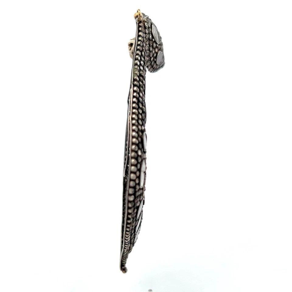 5.00 CARAT I1 DIAMOND 18K TWO TONE GOLD DANGLING EARRINGS DANGLE/DROP (1 of 1)