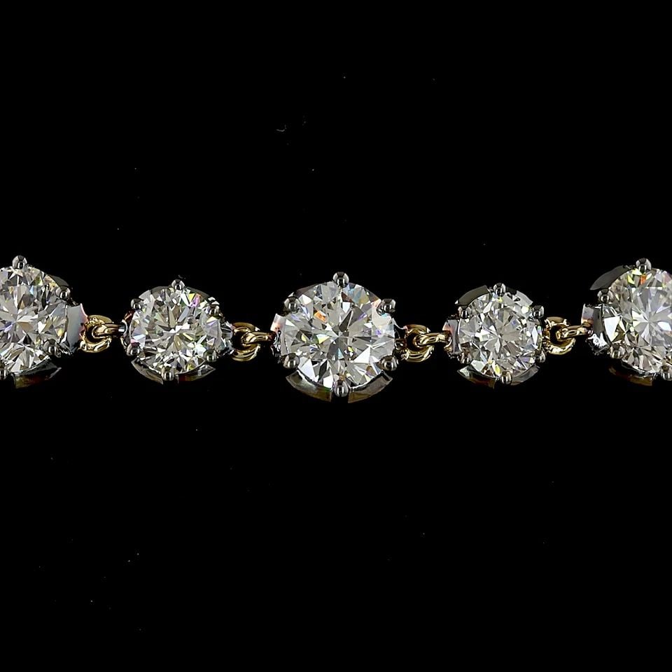 LAB-GROWN 4.99 CARAT ROUND E-F-VS1 DIAMOND 14K YELLOW GOLD STATION BRACELET: LAB-GROWN 4.99 CARAT ROUND E-F-VS1 DIAMOND 14K YELLOW GOLD STATION BRACELET Title: High-quality Brand-New Echo Friendly Elegant Lab-Grown 4.99 Carat Round E-F-VS1 Diamond 14K Yellow Gold Station Brace