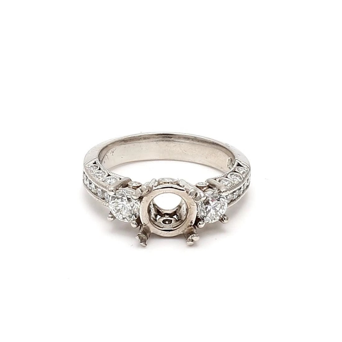 TACORI 1.04 CARAT ROUND BRILLIANT F VS1 DIAMOND PLATINUM SEMI MOUNT RING: TACORI 1.34 CARAT ROUND BRILLIANT F VS1 DIAMOND PLATINUM SEMI MOUNT RING TACORI Tacori 1.34 Carat Round Brilliant F VS1 Diamond Platinum Semi Mount Ring 950 Semi-Mount Engagement Ring Details Departme