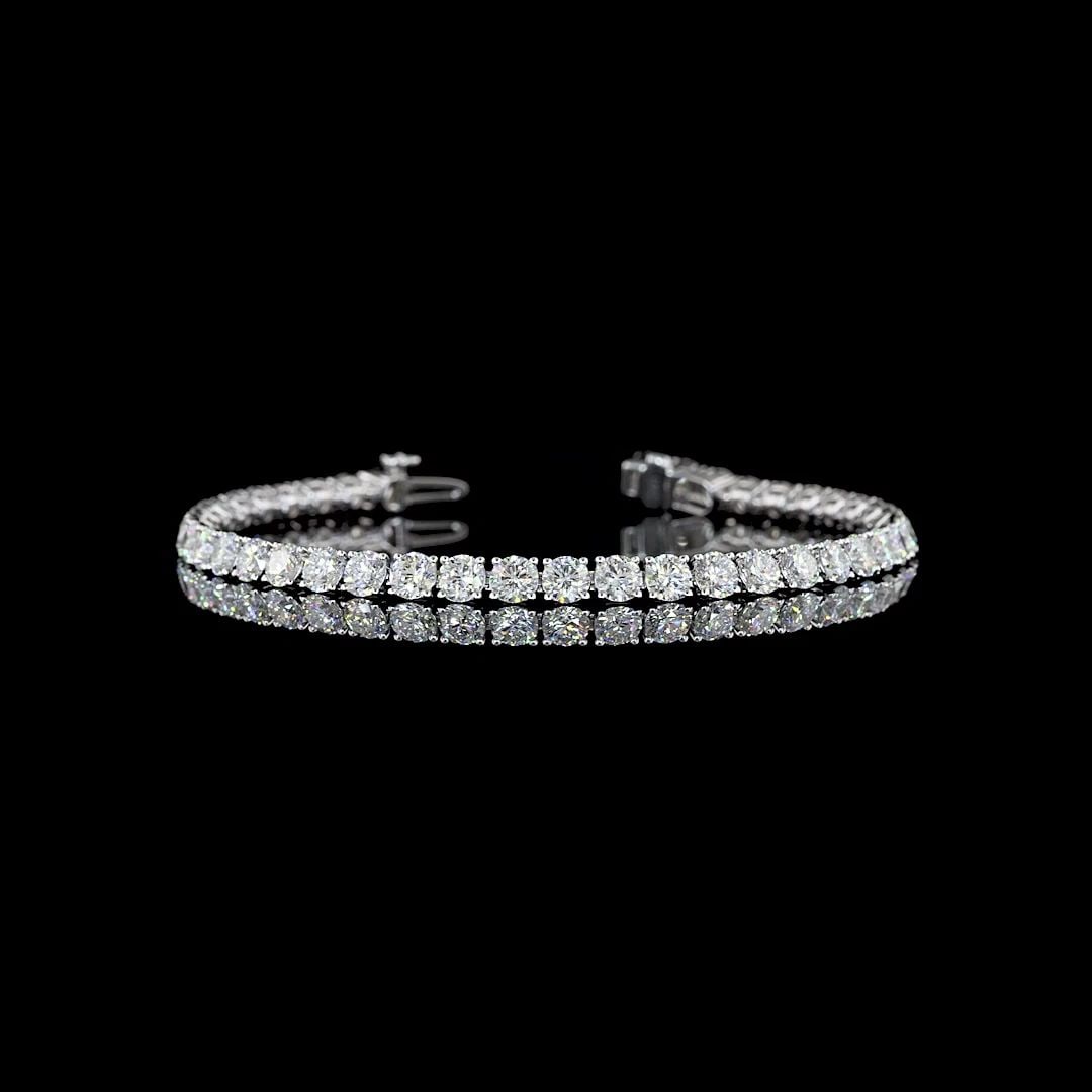 LAB-GROWN 8.3 CARAT ROUND E-F-VS2 DIAMOND SILVER TENNIS BRACELET: LAB-GROWN 8.3 CARAT ROUND E-F-VS2 DIAMOND SILVER TENNIS BRACELET Title: High-quality Brand-New Echo Friendly Elegant Lab-Grown 8.3 Carat Round E-F-VS2 Diamond Silver Tennis Bracelet Video Link: Watch 