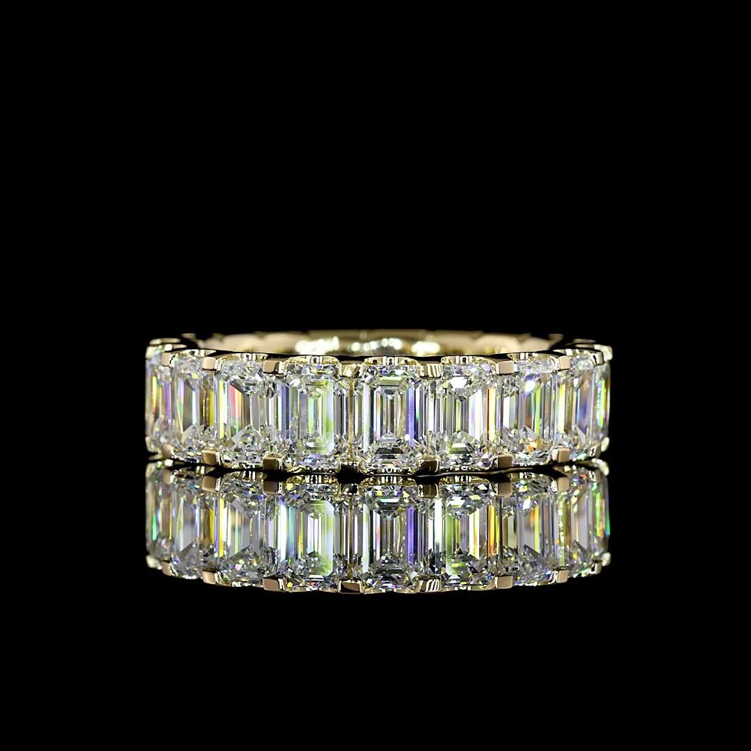 LAB-GROWN 5.97 CARAT EMERALD E-F-VS DIAMOND 14K YELLOW GOLD ETERNITY BAND ETERNI: LAB-GROWN 5.97 CARAT EMERALD E-F-VS DIAMOND 14K YELLOW GOLD ETERNITY BAND ETERNI Title: High-quality Brand-New Echo Friendly Elegant Lab-Grown 5.97 Carat Emerald E-F-VS Diamond 14K Yellow Gold Eternit