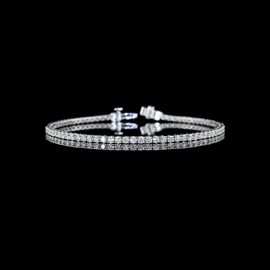 LAB-GROWN 2.77 CARAT ROUND E-F-VS1 DIAMOND 14K WHITE GOLD TENNIS BRACELET: LAB-GROWN 2.77 CARAT ROUND E-F-VS1 DIAMOND 14K WHITE GOLD TENNIS BRACELET PRODUCT DESCRIPTION Title: High-quality Brand-New Echo Friendly Elegant Lab-Grown 2.77 Carat Round E-F-VS1 Diamond 14K White G