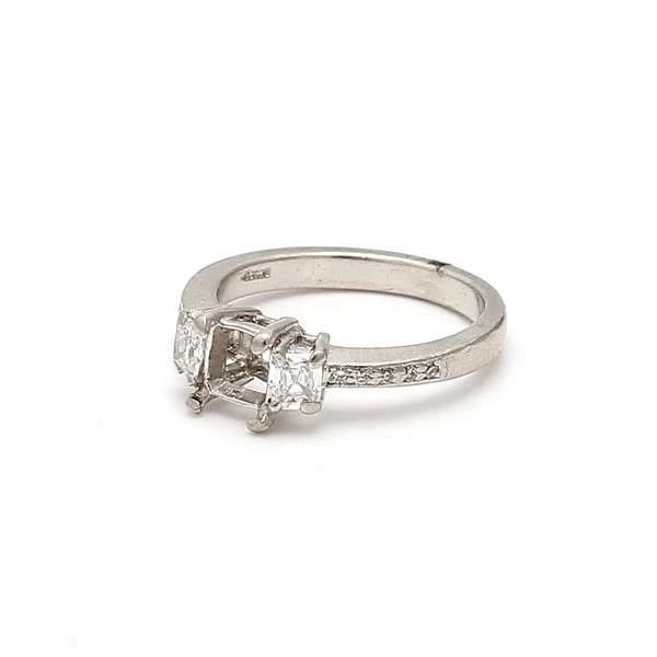 TACORI 0.63CT CUSHION & ROUND BRILLIANT G VS DIAMOND PLATINUM SEMI-MOUNT RING (1 of 1)