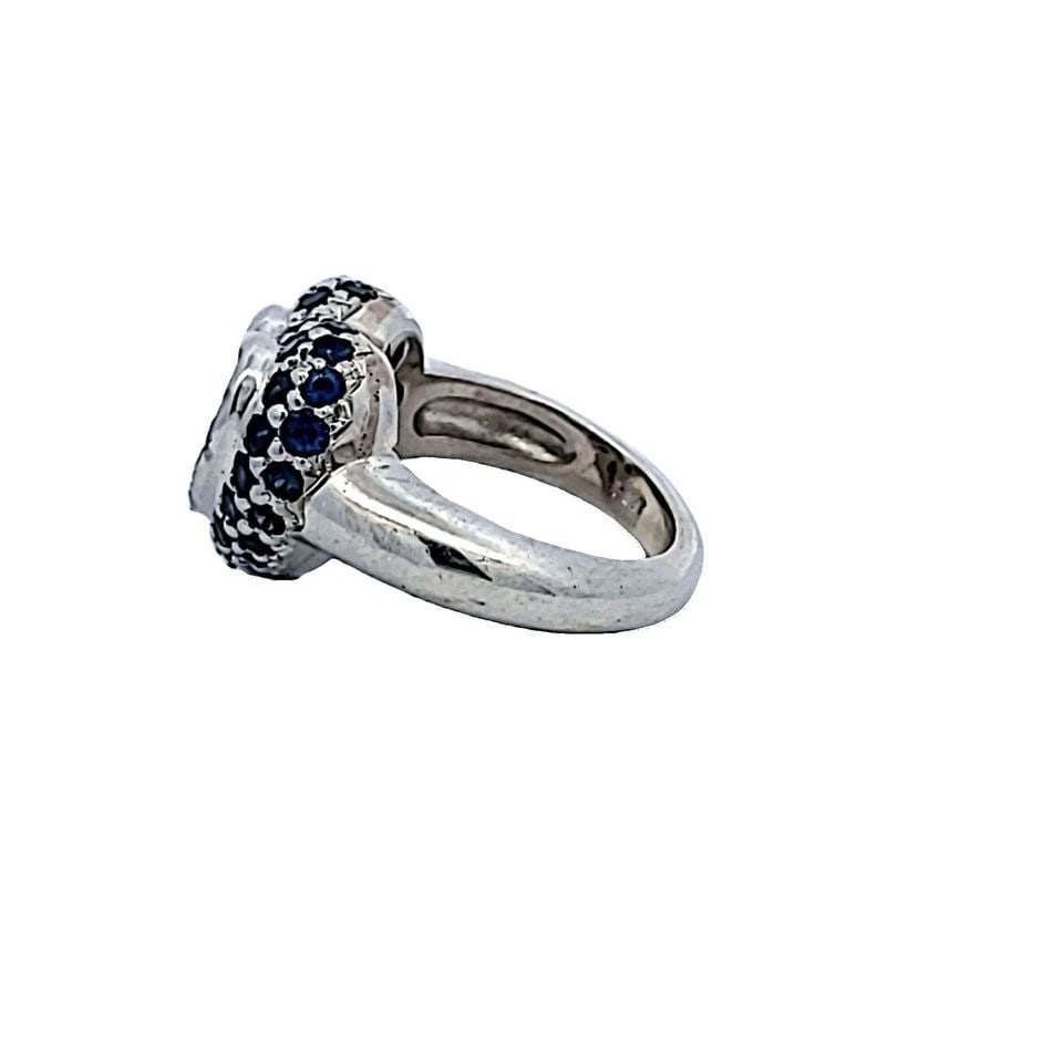 1.10 CARAT ROUND BRILLIANT SAPPHIRE PLATINUM SEMI MOUNT RING (1 of 1)