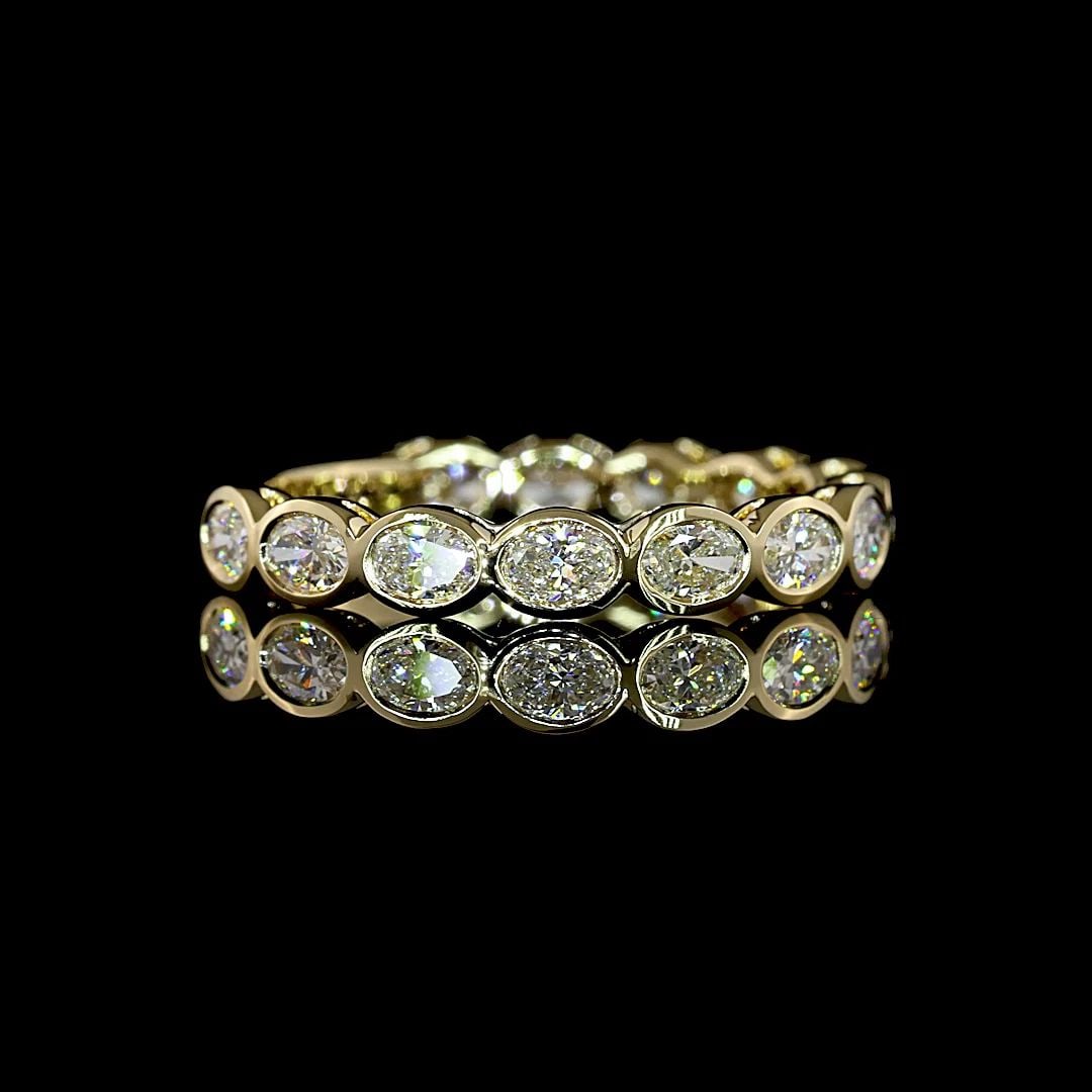 LAB-GROWN 0.92 CARAT OVAL E-F-VS+ DIAMOND 14K YELLOW GOLD 3/4 BAND ETERNITY BAND: LAB-GROWN 0.92 CARAT OVAL E-F-VS+ DIAMOND 14K YELLOW GOLD 3/4 BAND ETERNITY BAND Title: High-quality Brand-New Echo Friendly Elegant Lab-Grown 0.92 Carat Oval E-F-VS+ Diamond 14K Yellow Gold 3/4 Band 