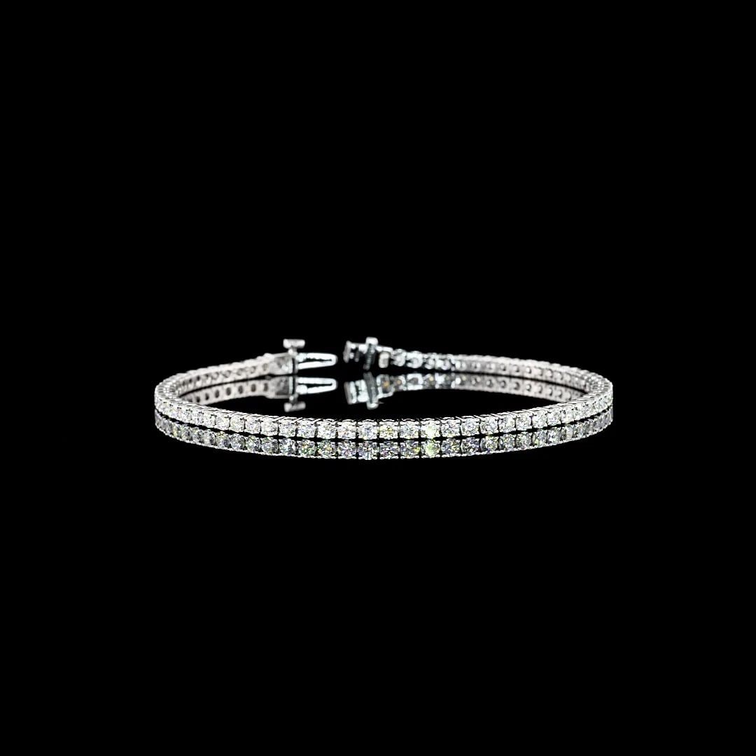 LAB-GROWN 2.95 CARAT ROUND E-VS1 DIAMOND 14K WG TENNIS BRACELET: LAB-GROWN 2.95 CARAT ROUND E-VS1 DIAMOND 14K WG TENNIS BRACELET Lab-Grown 2.95 Carat Round E-VS1 Diamond 14K White Gold Tennis Bracelet Details Department Unisex Adults Main Stone No Stone Metal White