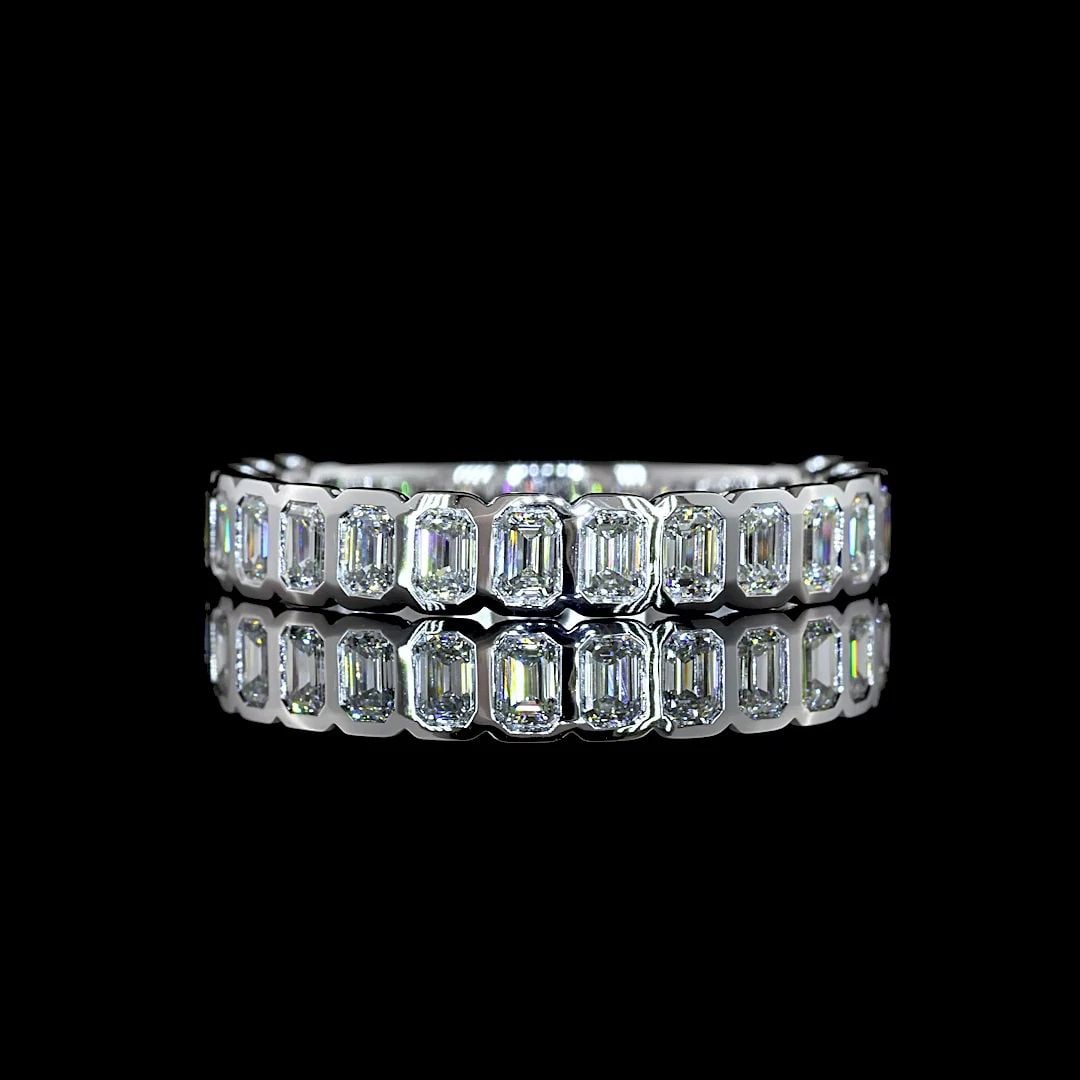 LAB-GROWN 0.99 CARAT EMERALD E-F-VS+ DIAMOND 14K WG 3/4 BAND ETERNITY BAND: LAB-GROWN 0.99 CARAT EMERALD E-F-VS+ DIAMOND 14K WG 3/4 BAND ETERNITY BAND PRODUCT DESCRIPTION Title: High-quality Brand-New Echo Friendly Elegant Lab-Grown 0.99 Carat Emerald E-F-VS+ Diamond 14K Whit