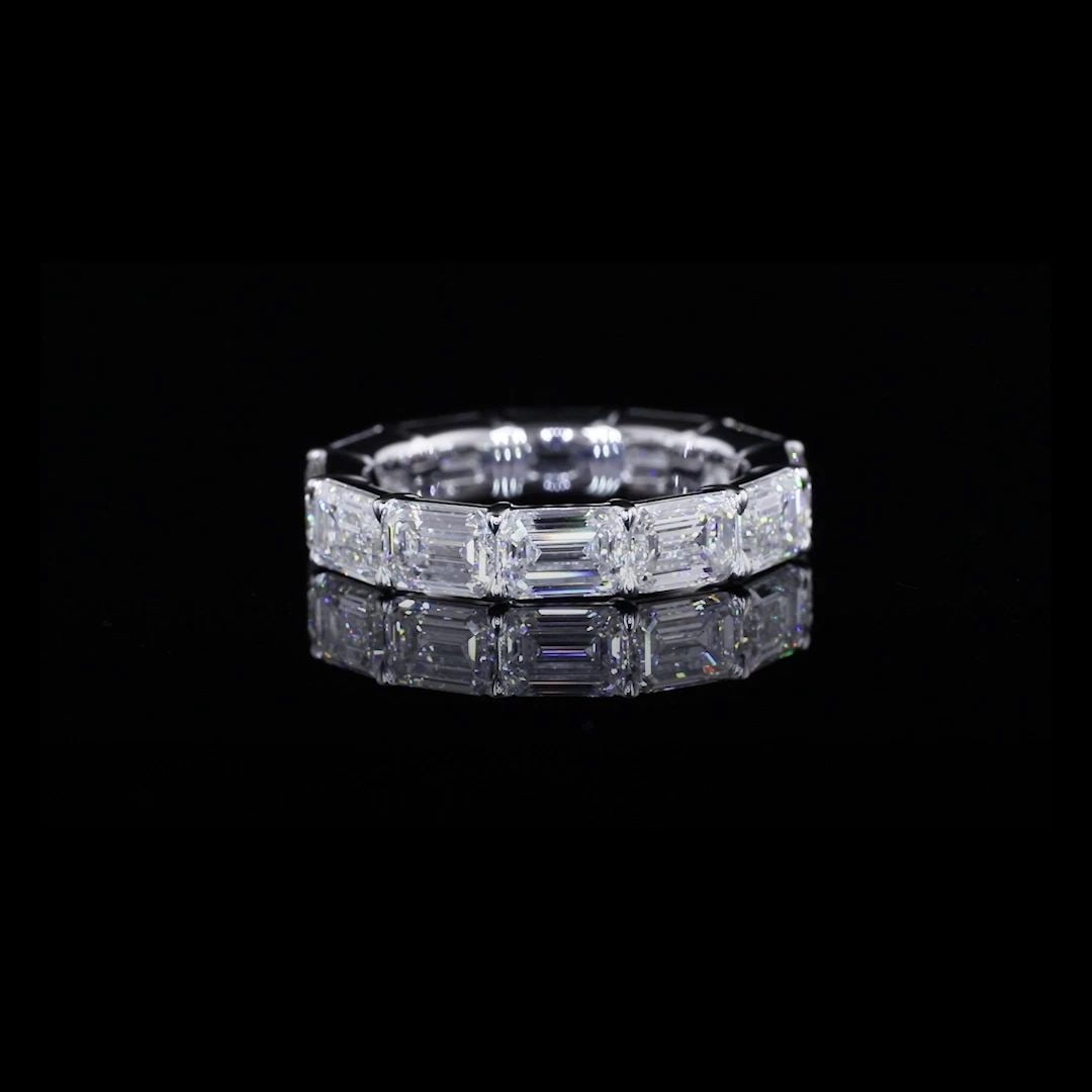 LAB-GROWN 5.29 CARAT EMERALD E-F-VS1 DIAMOND 14K WHITE GOLD ETERNITY BAND: LAB-GROWN 5.29 CARAT EMERALD E-F-VS1 DIAMOND 14K WHITE GOLD ETERNITY BAND PRODUCT DESCRIPTION Title: High-quality Brand-New Echo Friendly Elegant Lab-Grown 5.29 Carat Emerald E-F-VS1 Diamond 14K White