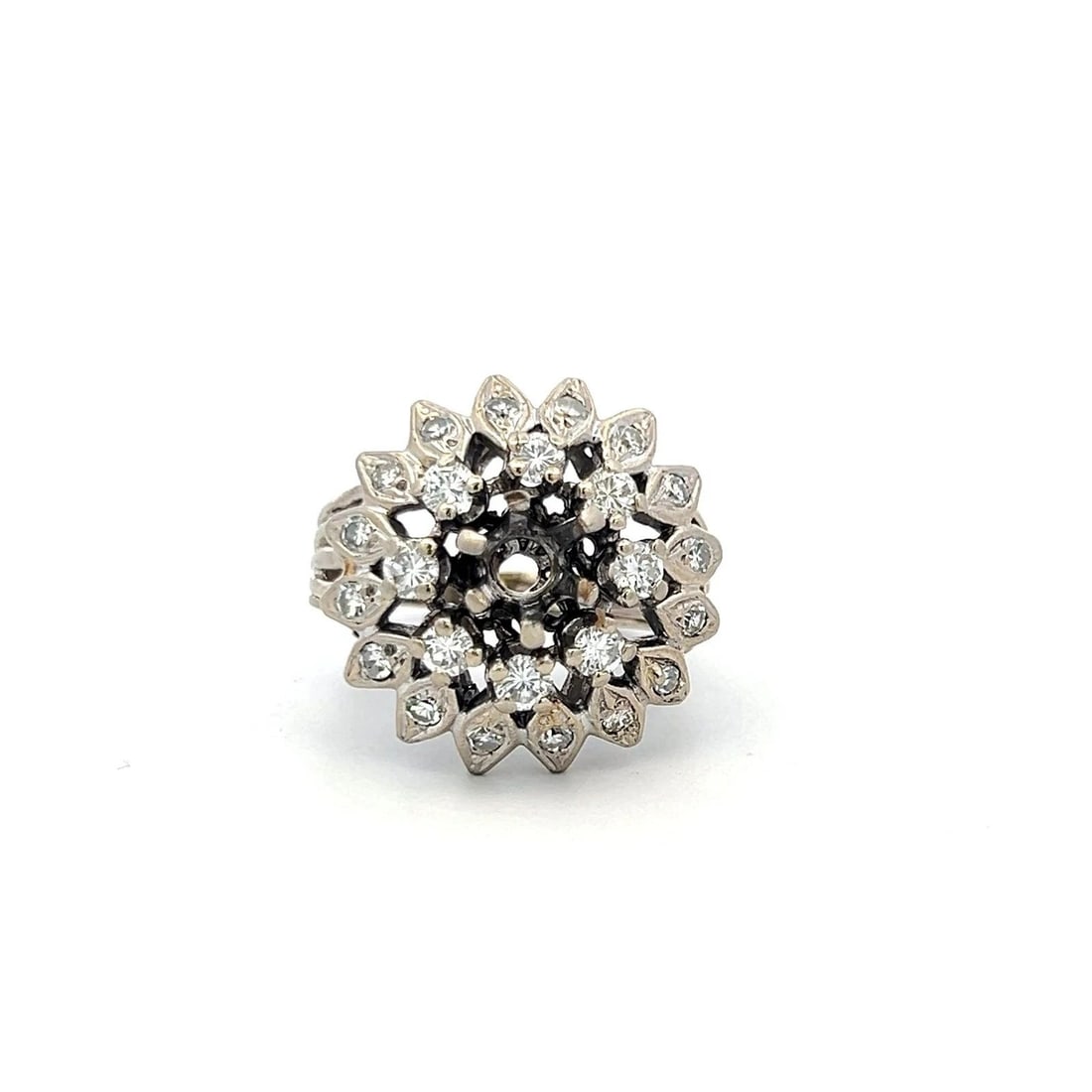 1.10 CARAT ROUND BRILLIANT H SI DIAMOND 14 KARAT WHITE GOLD SEMI MOUNT RING: 1.10 CARAT ROUND BRILLIANT H SI DIAMOND 14 KARAT WHITE GOLD SEMI MOUNT RING Title: 1.10 Carat Round Brilliant H SI Diamond 14 Karat White Gold Semi Mount Ring Style: Semi Mount Metal: 14 Karat White G