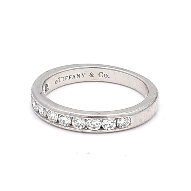 TIFFANY AND CO 0.55 CARAT I-VS2 DIAMOND PLATINUM BAND RING (1 of 2)