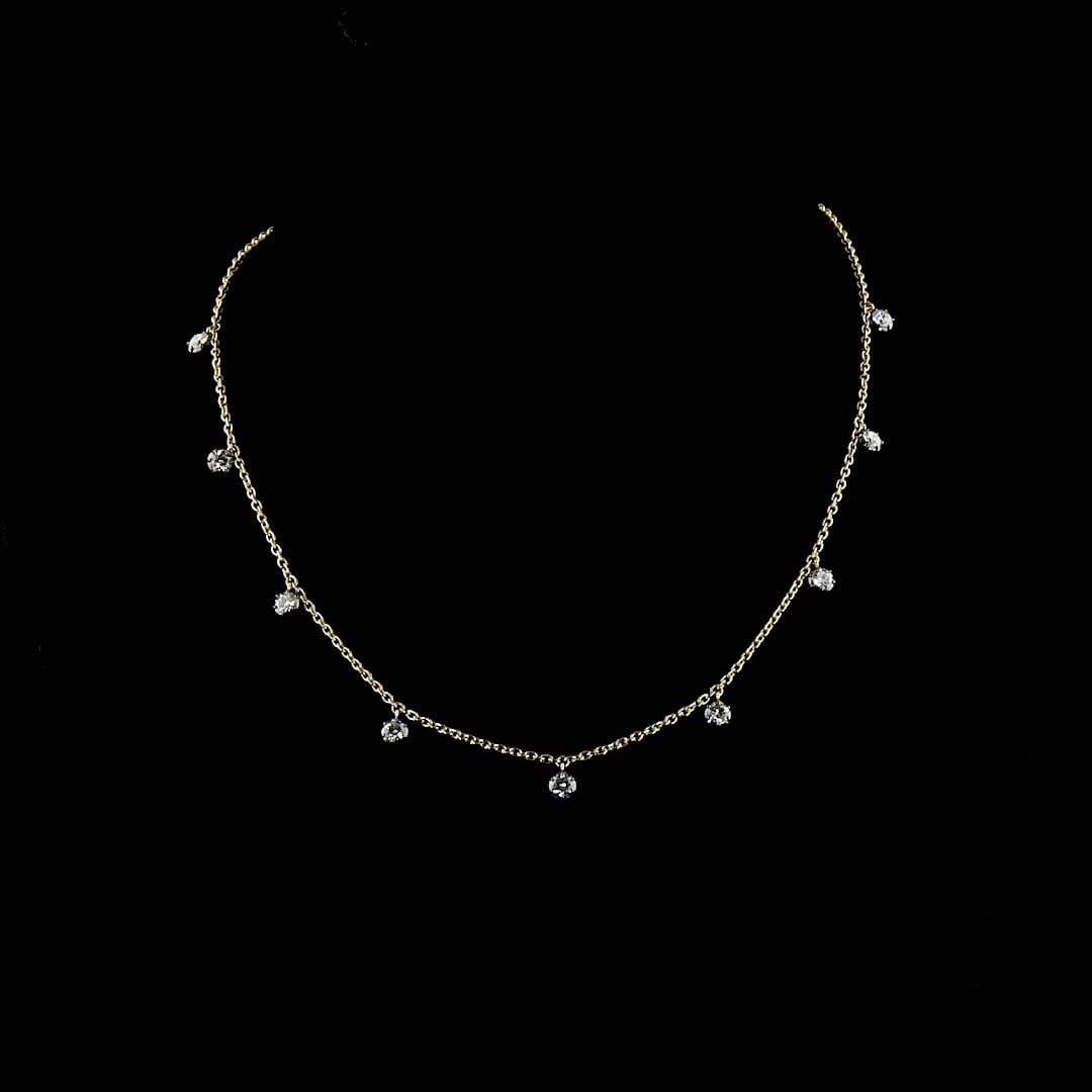 LAB-GROWN 1.89 CARAT ROUND E-F-VS1 DIAMOND 14K YELLOW GOLD STATION NECKLACE: LAB-GROWN 1.89 CARAT ROUND E-F-VS1 DIAMOND 14K YELLOW GOLD STATION NECKLACE Title: High-quality Brand-New Echo Friendly Elegant Lab-Grown 1.89 Carat Round E-F-VS1 Diamond 14K Yellow Gold Station Neckl