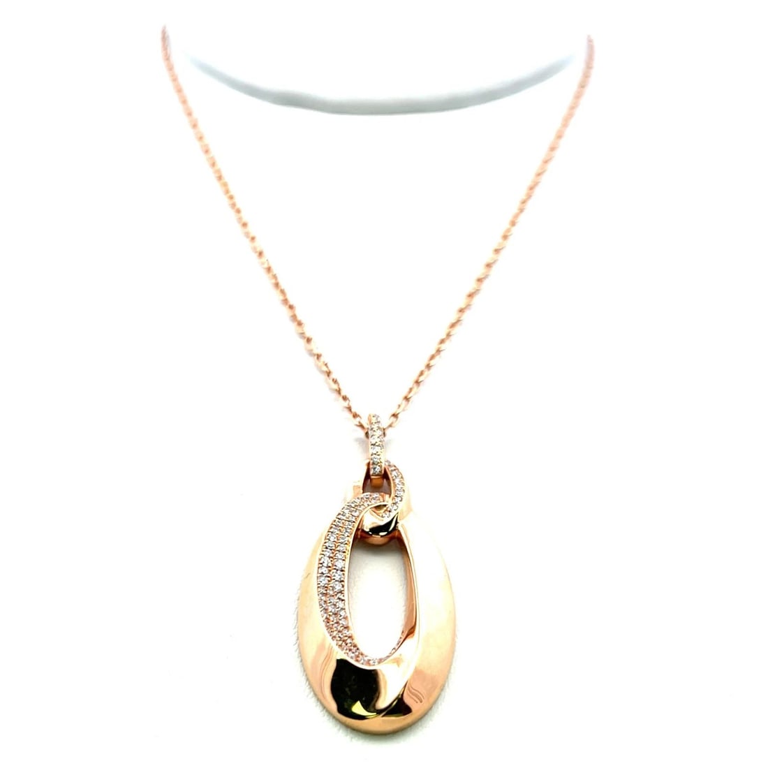 0.48 CARAT ROUND BRILLIANT G VS1 DIAMOND 18 KARAT ROSE GOLD PENDANT NECKLACE (1 of 2)