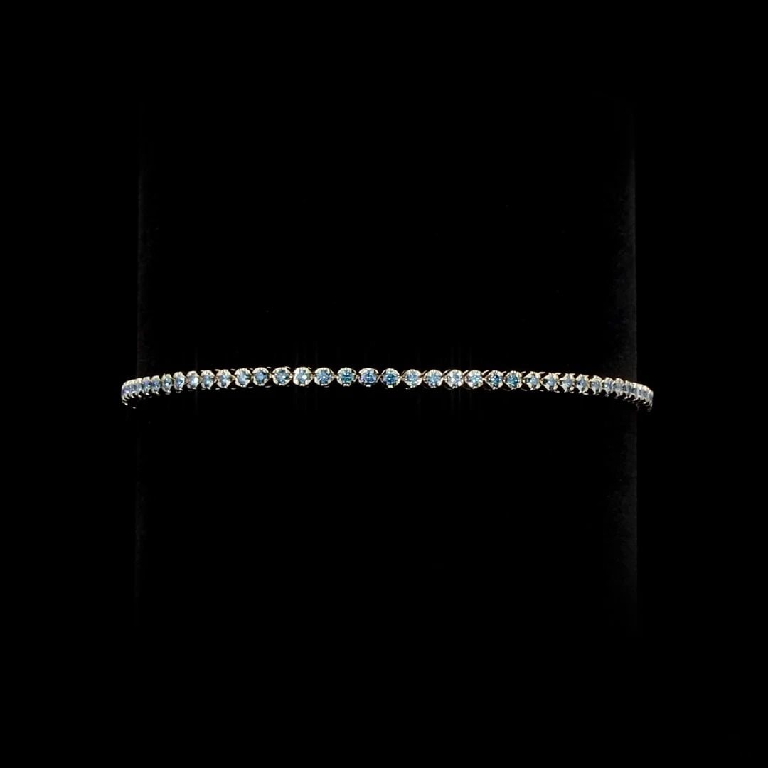 LAB-GROWN 0.93 CARAT ROUND E-VS1 DIAMOND 14K YG TENNIS BRACELET (1 of 2)