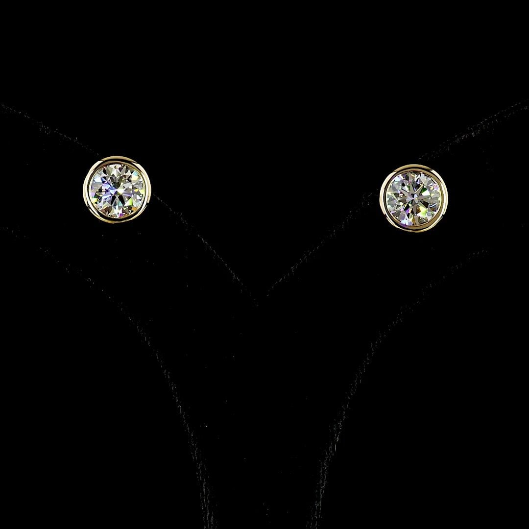 LAB-GROWN 4.07 CARAT ROUND E-F-VVS2 DIAMOND 14K YELLOW GOLD STUDS EARRINGS: LAB-GROWN 4.07 CARAT ROUND E-F-VVS2 DIAMOND 14K YELLOW GOLD STUDS EARRINGS Title: High-quality Brand-New Echo Friendly Elegant Lab-Grown 4.07 Carat Round E-F-VVS2 Diamond 14K Yellow Gold Studs Earring
