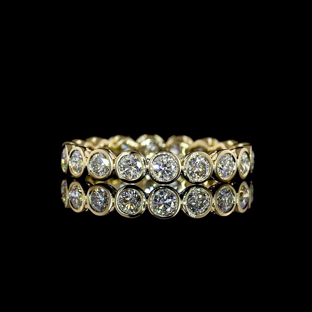 LAB-GROWN 1.14 CARAT ROUND E-F-VS+ DIAMOND 14K YELLOW GOLD ETERNITY BAND: LAB-GROWN 1.14 CARAT ROUND E-F-VS+ DIAMOND 14K YELLOW GOLD ETERNITY BAND Title: High-quality Brand-New Echo Friendly Elegant Lab-Grown 1.14 Carat Round E-F-VS+ Diamond 14K Yellow Gold Eternity Band Et