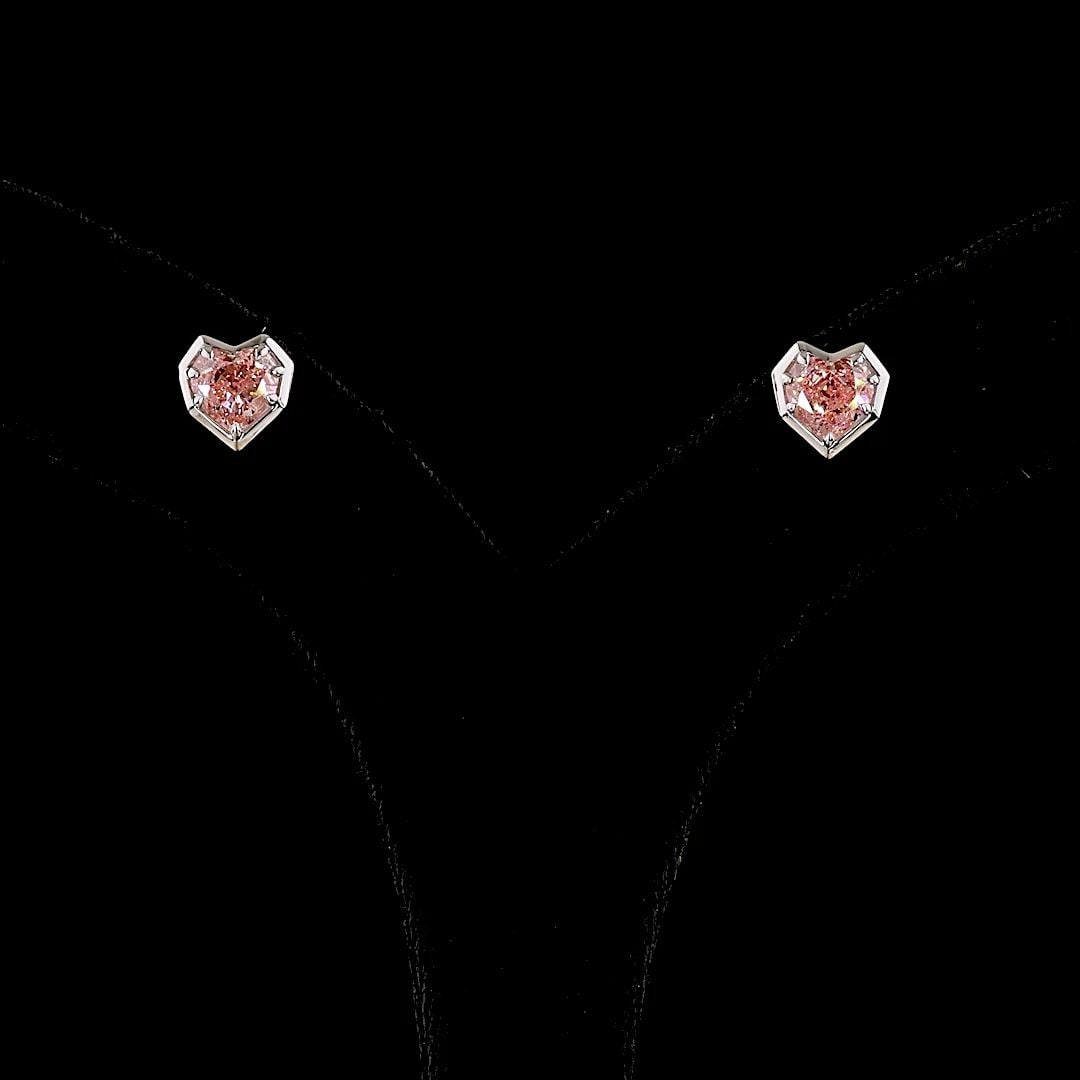 LAB-GROWN 2.1 CARAT HEART FANCY VIVID-VS2 DIAMOND 14K WHITE GOLD STUDS EARRINGS: LAB-GROWN 2.1 CARAT HEART FANCY VIVID-VS2 DIAMOND 14K WHITE GOLD STUDS EARRINGS Title: High-quality Brand-New Echo Friendly Elegant Lab-Grown 2.1 Carat Heart Fancy Vivid-VS2 Diamond 14K White Gold Stu