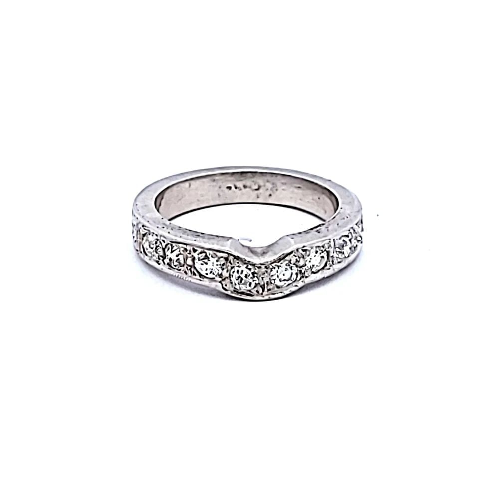 0.90 CARAT ROUND BRILLIANT I VS1 DIAMOND WHITE PLATINUM BAND RING (1 of 1)