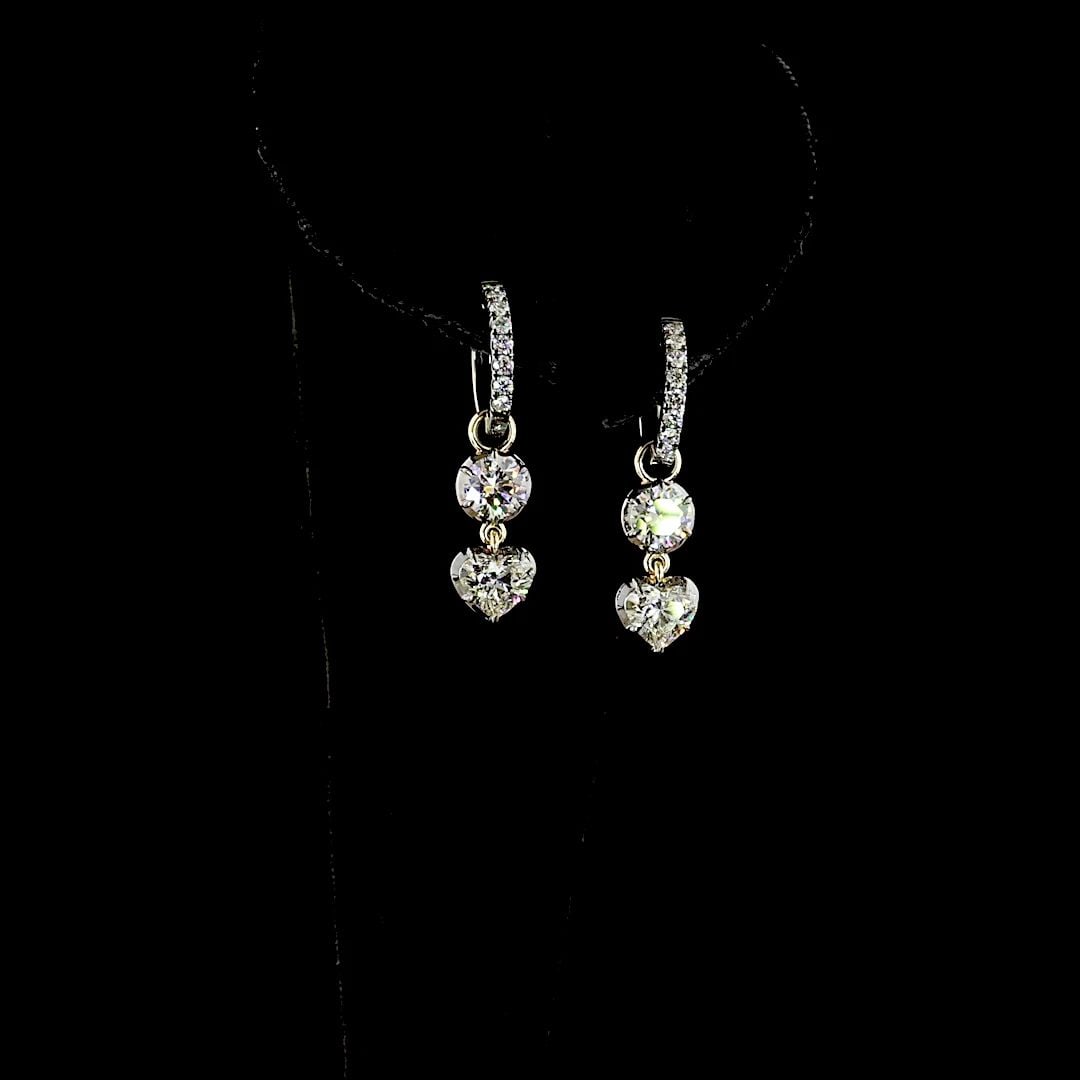 LAB-GROWN 2.53 CARAT ROUND E-F-VS1 DIAMOND 14K YELLOW GOLD HANGING EARRINGS: LAB-GROWN 2.53 CARAT ROUND E-F-VS1 DIAMOND 14K YELLOW GOLD HANGING EARRINGS Title: High-quality Brand-New Echo Friendly Elegant Lab-Grown 2.53 Carat Round E-F-VS1 Diamond 14K Yellow Gold Hanging Earri