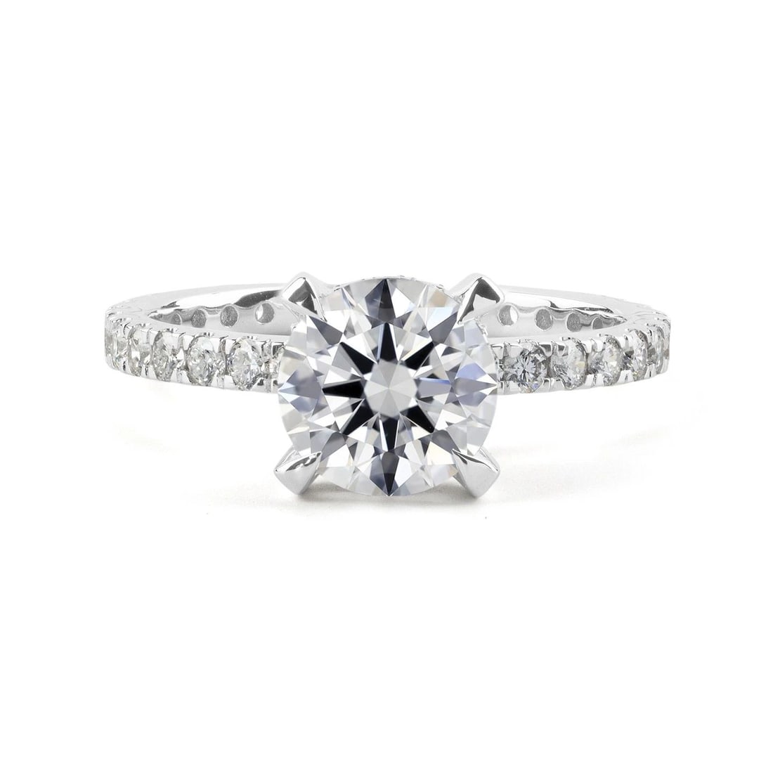 LAB-GROWN 2.24 CARAT ROUND D-VVS2 DIAMOND 14K WHITE GOLD HIDDEN HALO RING: LAB-GROWN 2.24 CARAT ROUND D-VVS2 DIAMOND 14K WHITE GOLD HIDDEN HALO RING Title: High-quality Brand-New Echo Friendly Elegant Lab-Grown 2.24 Carat Round D-VVS2 Diamond 14K White Gold Hidden Halo Ring 
