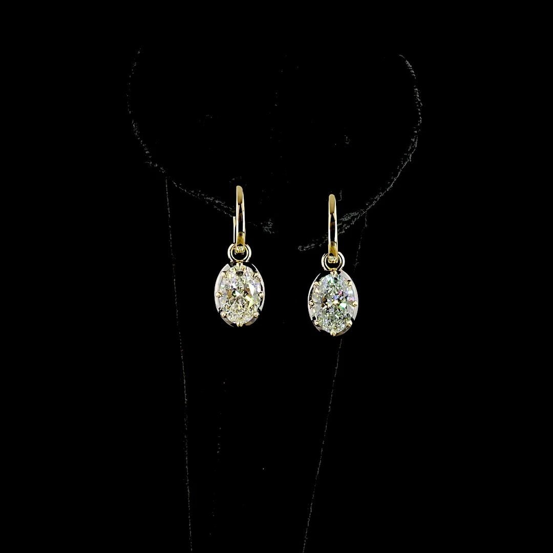 LAB-GROWN 3.06 CARAT OVAL E-F-VS1 DIAMOND 14K YELLOW GOLD HANGING EARRINGS: LAB-GROWN 3.06 CARAT OVAL E-F-VS1 DIAMOND 14K YELLOW GOLD HANGING EARRINGS $2,440.00 PRODUCT DESCRIPTION Title: High-quality Brand-New Echo Friendly Elegant Lab-Grown 3.06 Carat Oval E-F-VS1 Diamond 1