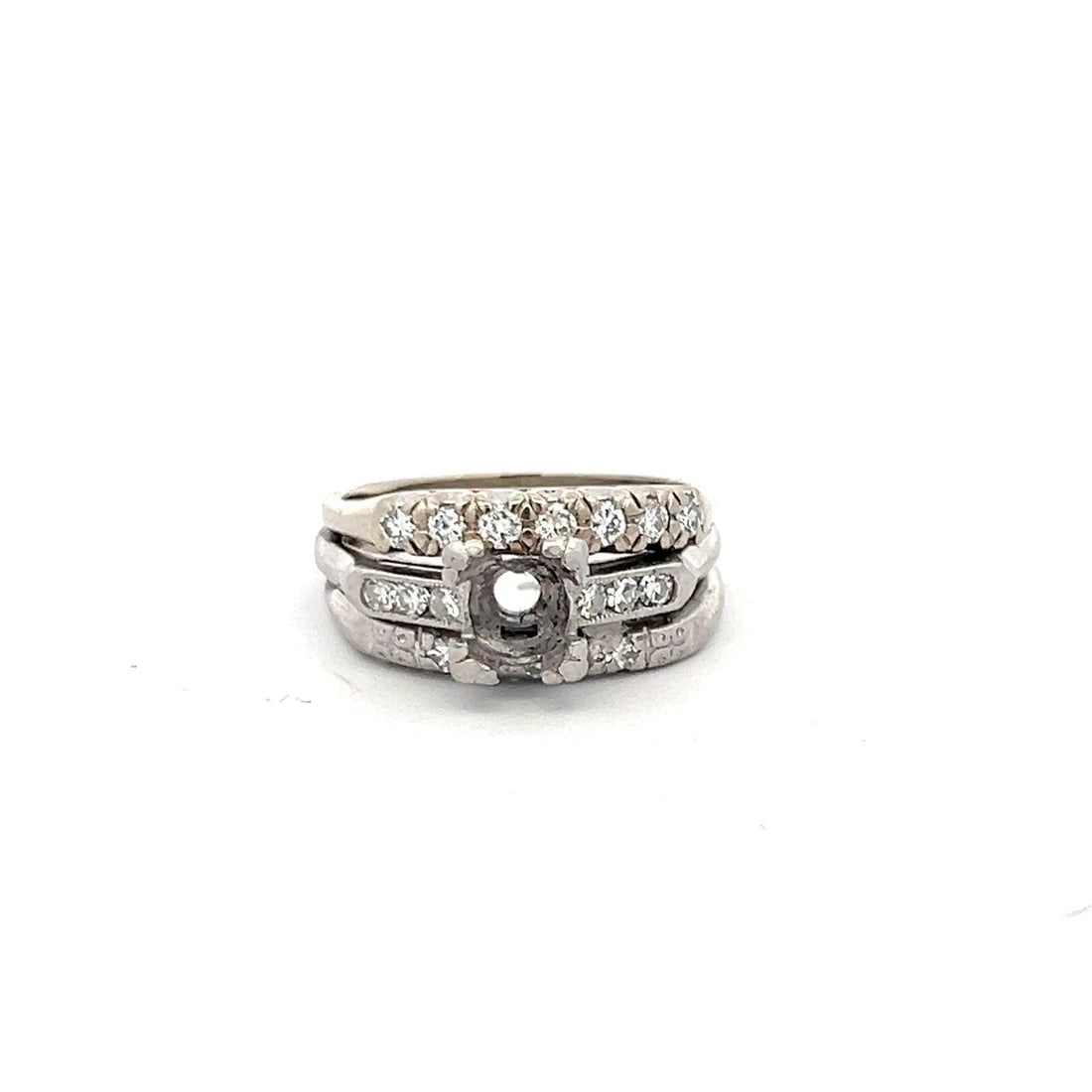 0.54 CARAT ROUND BRILLIANT H SI1 DIAMOND WHITE PLATINUM SEMI MOUNT RING (1 of 2)