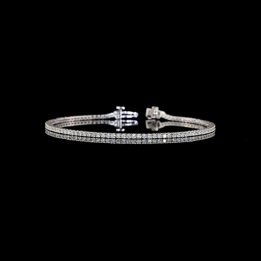 LAB-GROWN 1.44 CARAT ROUND E-F-VS2 DIAMOND 14K WHITE GOLD TENNIS BRACELET: LAB-GROWN 1.44 CARAT ROUND E-F-VS2 DIAMOND 14K WHITE GOLD TENNIS BRACELET Title: High-quality Brand-New Echo Friendly Elegant Lab-Grown 1.44 Carat Round E-F-VS2 Diamond 14K White Gold Tennis Bracelet 