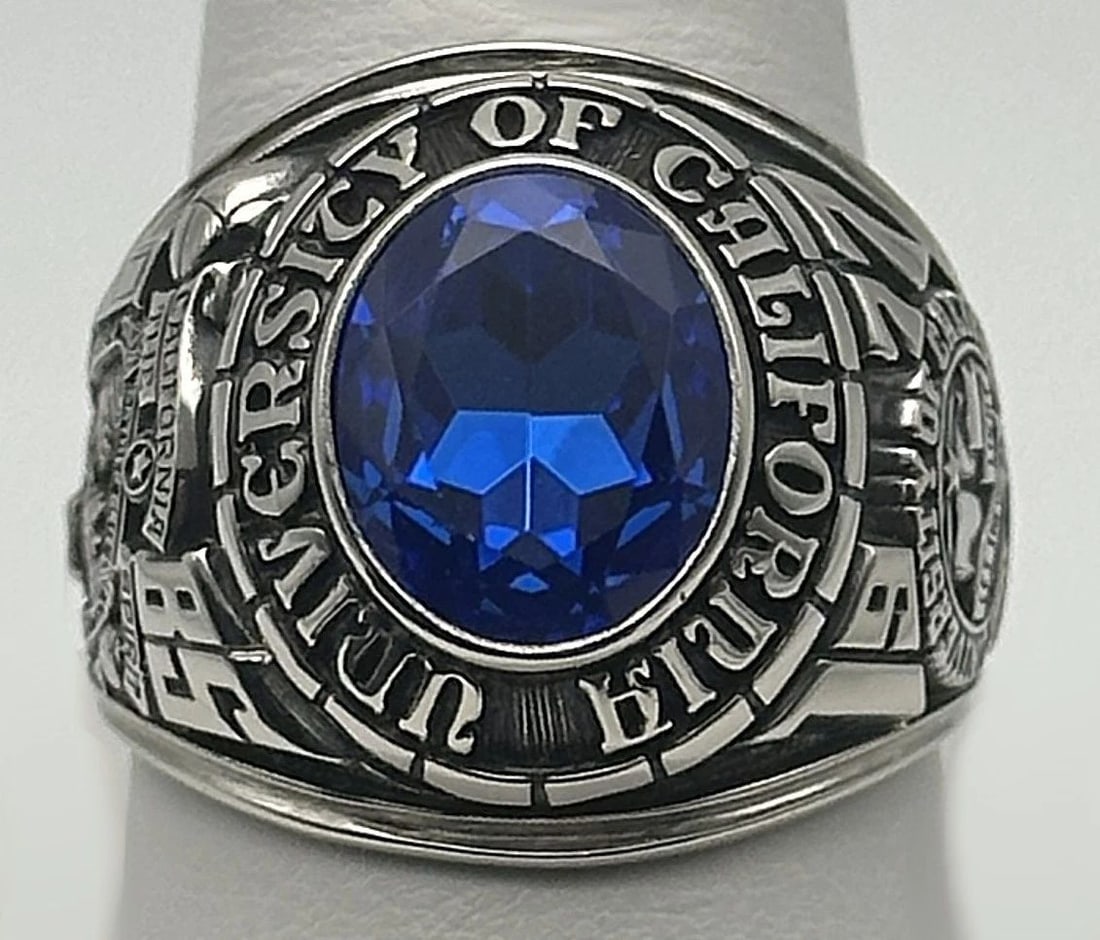 9K WHITE GOLD JOSTEN'S CLASS RING, CAL BERKELEY, ( SIZE: 10.5 ) 17.1G (1 of 2)