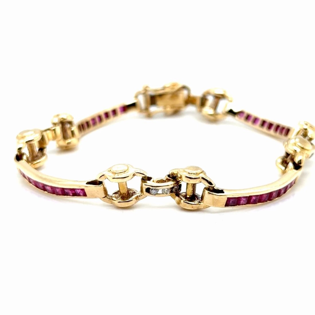 RUBY & DIAMOND BRACELET IN 14K YELLOW GOLD WITH APPROXIMATELY 1.50CTS OF RUBY (1 of 2)