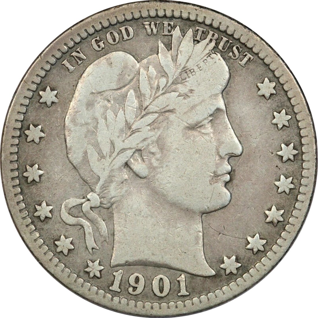 1901-O BARBER QUARTER 25C, VERY FINE VF, LIGHTLY CLEANED (1 of 2)