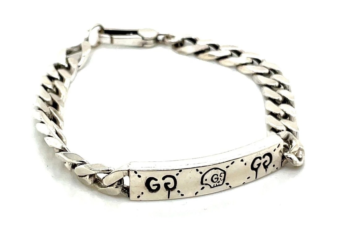 GUCCI GHOST CHAIN BRACELET STERLING SILVER SIZE 17 INNER CIRCUMFERENCE ( SMALL ) (1 of 2)