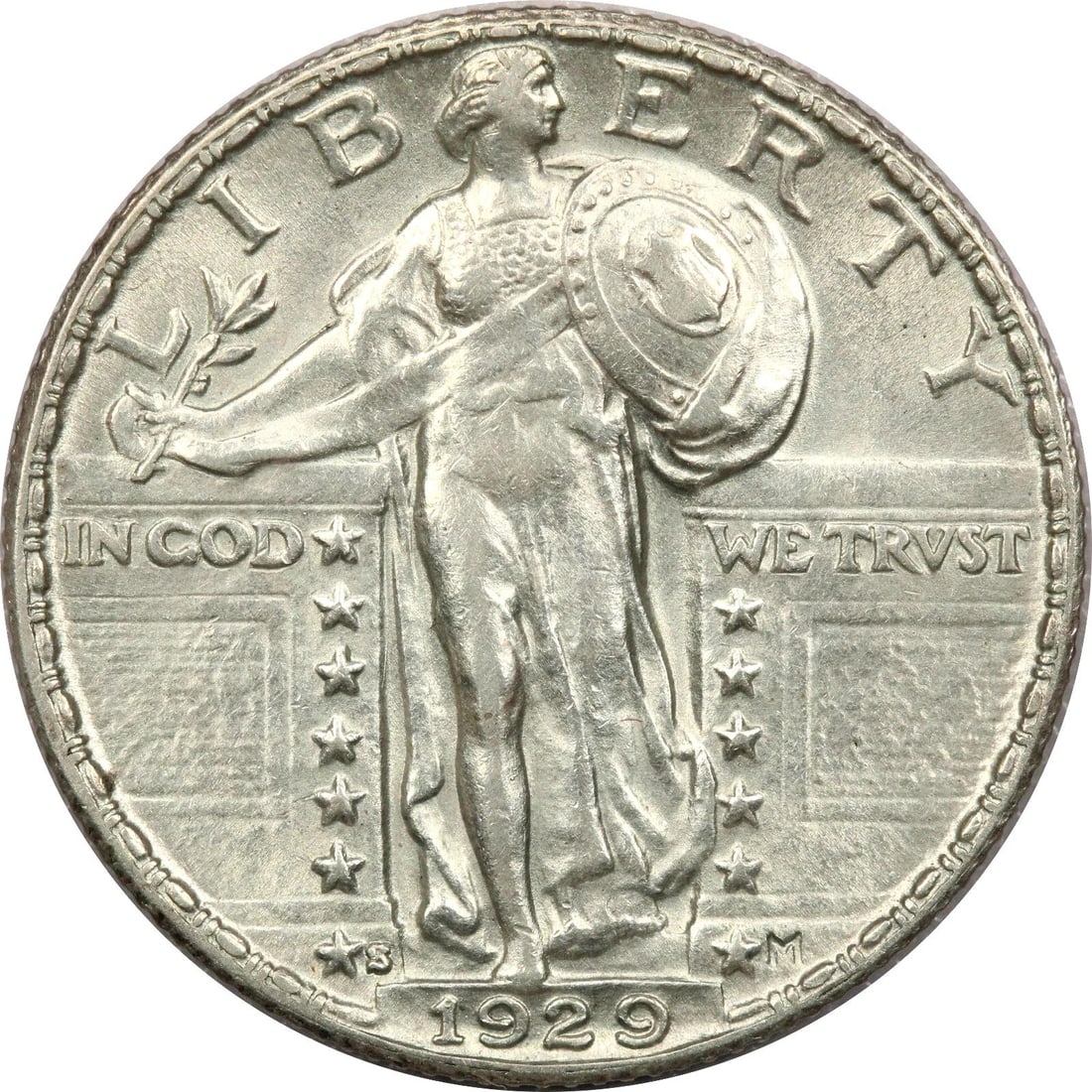 1929-S STANDING LIBERTY QUARTER 25C, UNCIRCULATED BU, LIGHTLY CLEANED: 1929-S STANDING LIBERTY QUARTER 25C, UNCIRCULATED BU, LIGHTLY CLEANED 1929-S Standing Liberty Quarter 25C, Uncirculated BU, Lightly Cleaned THE ITEM(S) IN THE PHOTO(S) IS THE EXACT ITEM(S) YOU WILL RE