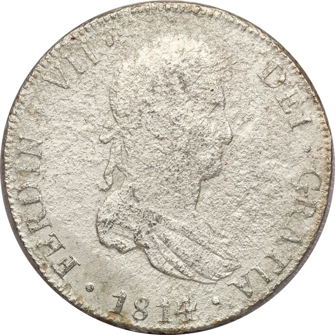 1814 PTS PJ BOLIVIA 8 REALES, SHIPWRECK EFFECT DAMAGE, KM# 84 (1 of 2)