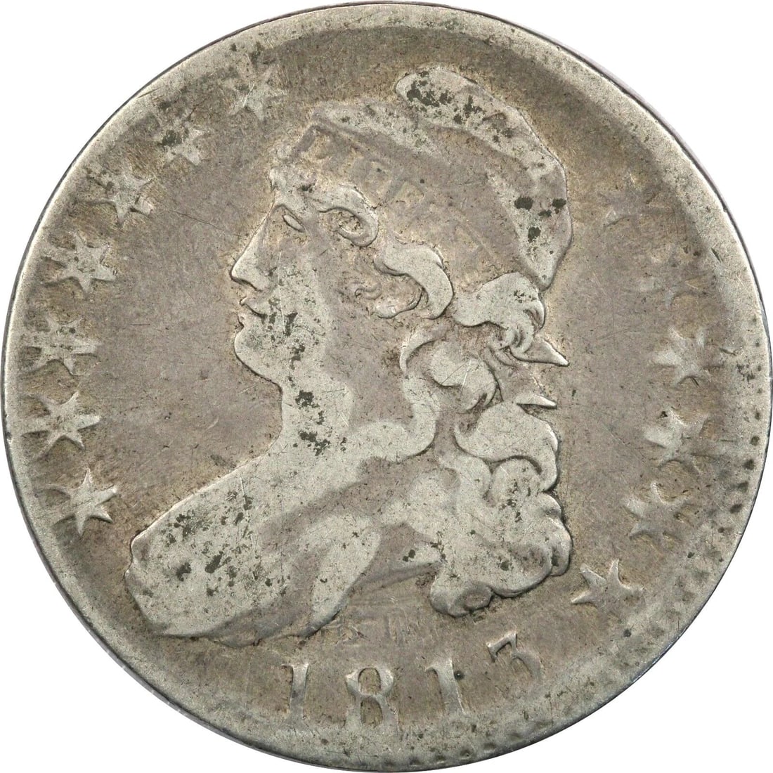 1813 CAPPED BUST HALF DOLLAR 50C, VERY FINE VF, LATE DIE STATE (1 of 2)