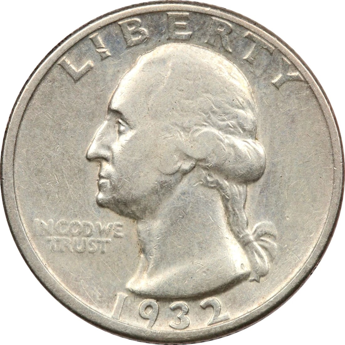 1932-D WASHINGTON QUARTER 25C, VERY FINE VF, CLEANED (1 of 2)