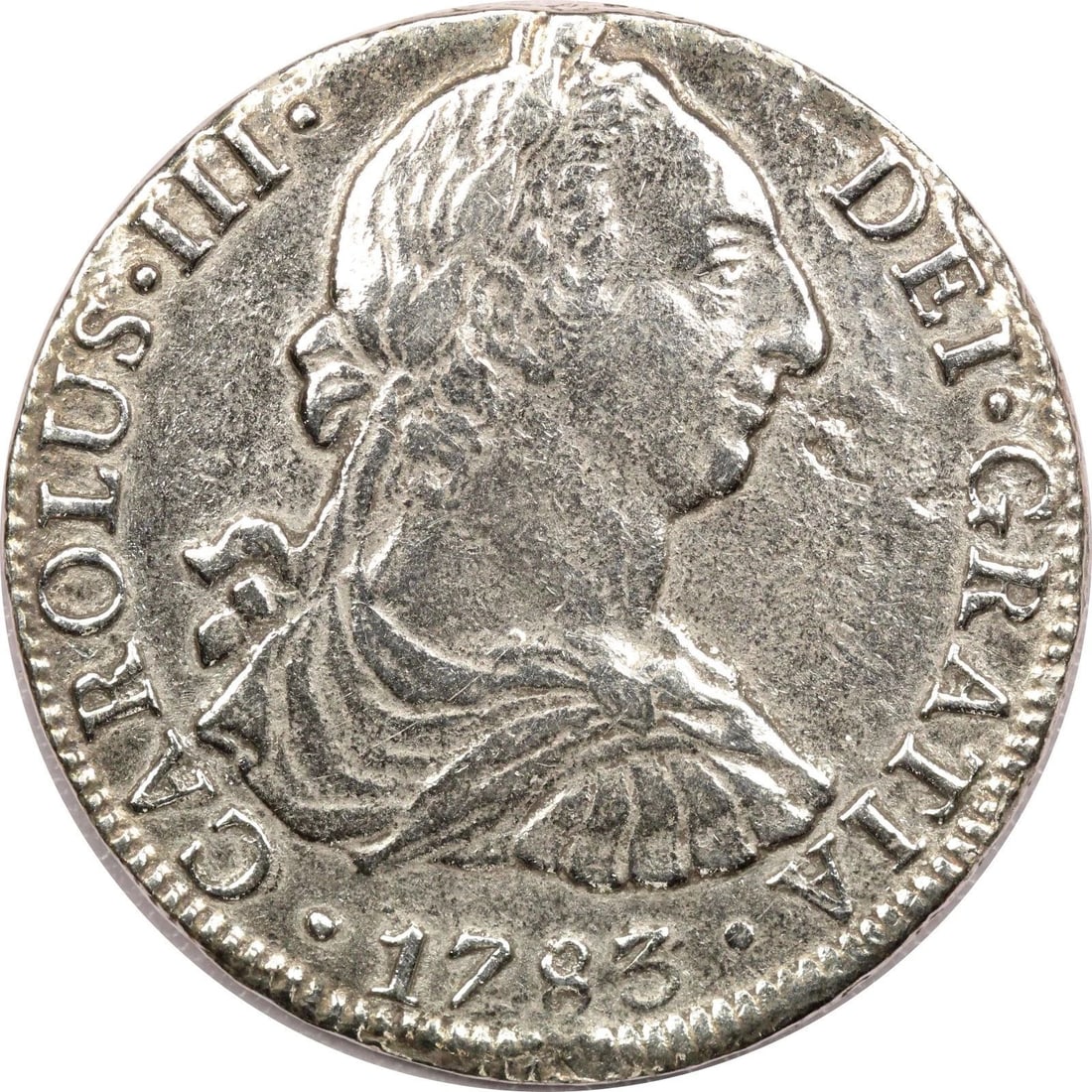 1783 MO SPANISH COLONIAL MEXICO 8 REALES, SHIPWRECK EFFECT CLEANED, VERY FINE VF: 1783 MO SPANISH COLONIAL MEXICO 8 REALES, SHIPWRECK EFFECT CLEANED, VERY FINE VF 1783 Mo Spanish Colonial Mexico 8 Reales, Shipwreck Effect Cleaned, Very Fine VF THE ITEM(S) IN THE PHOTO(S) IS THE EXA