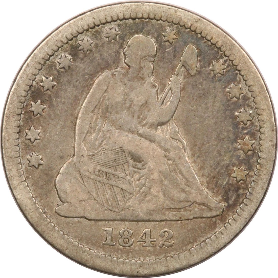1842-O SEATED LIBERTY QUARTER 25C, VERY FINE VF: 1842-O SEATED LIBERTY QUARTER 25C, VERY FINE VF 1842-O Seated Liberty Quarter 25C, Very Fine VF THE ITEM(S) IN THE PHOTO(S) IS THE EXACT ITEM(S) YOU WILL RECEIVE!